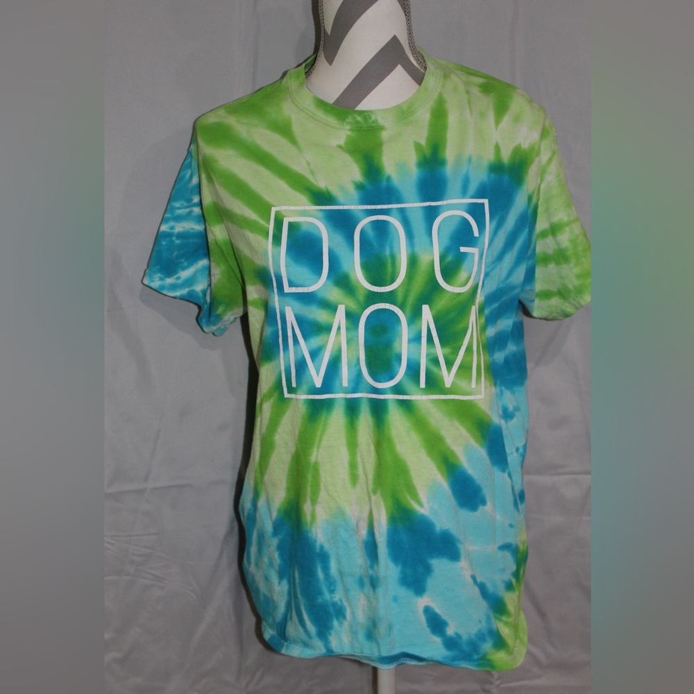Tie dye PAWS dog mom shirt